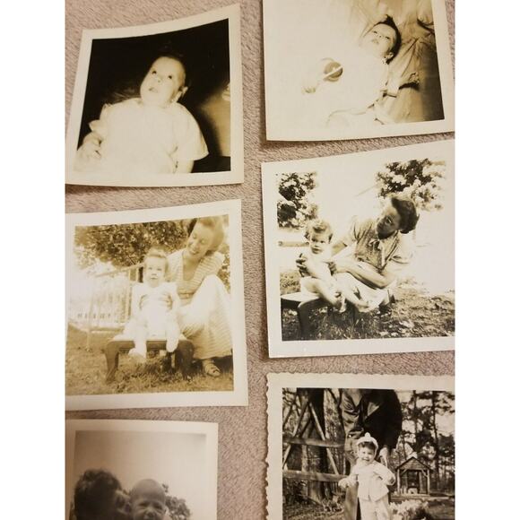 Lot 35 Vintage 1920-30's Baby PHOTOS Family Outfits Dad Holding Rocking #159 - Picture 5 of 12